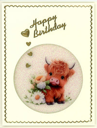 GlitterFilm and Vintage Hue 12 Card Kit Highland Baby Cows Squares