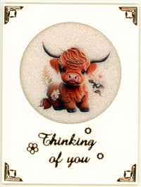 GlitterFilm and Vintage Hue 12 Card Kit Highland Baby Cows Squares
