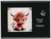 GlitterFilm and Vintage Hue 12 Card Kit Highland Baby Cows Squares