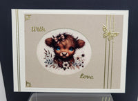 GlitterFilm and Vintage Hue 4 Card Kit Highland Baby Cows
