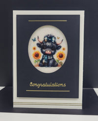 GlitterFilm and Vintage Hue 4 Card Kit Highland Baby Cows