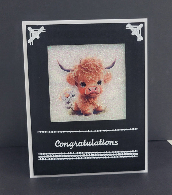 Baby Highland Cow Squares Vintage Hue Acetate