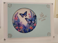 GlitterFilm and Vintage Hue 4 Card Kit Joan's Butterfly Garden