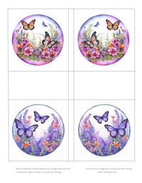 GlitterFilm and Vintage Hue 4 Card Kit Joan's Butterfly Garden