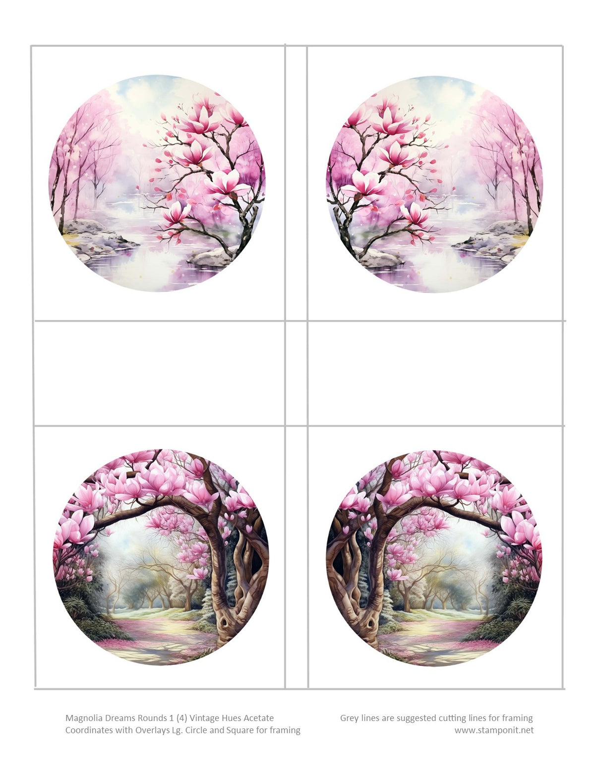 GlitterFilm and Vintage Hue 4 Card Kit Magnolia Dreams Rounds 1