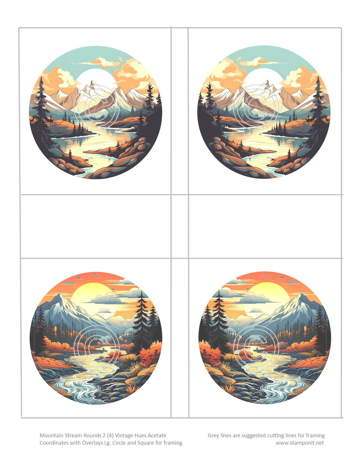 GlitterFilm and Vintage Hue 4 Card Kit Mtn. Streams Rounds 2