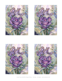 Purple Rose Butterflies Vintage Hue Acetate