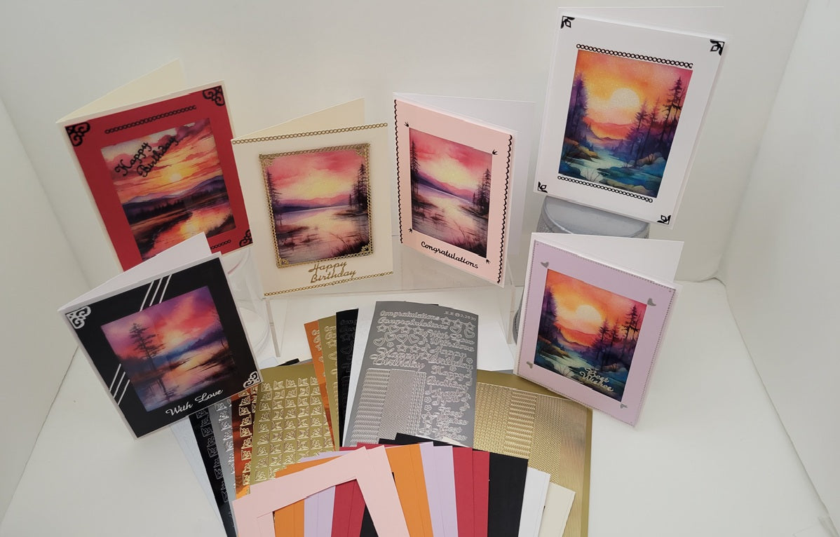 GlitterFilm and Vintage Hue 12 Card Kit Quiet Reflections