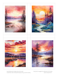 GlitterFilm and Vintage Hue 4 Card Kit Quiet Reflections