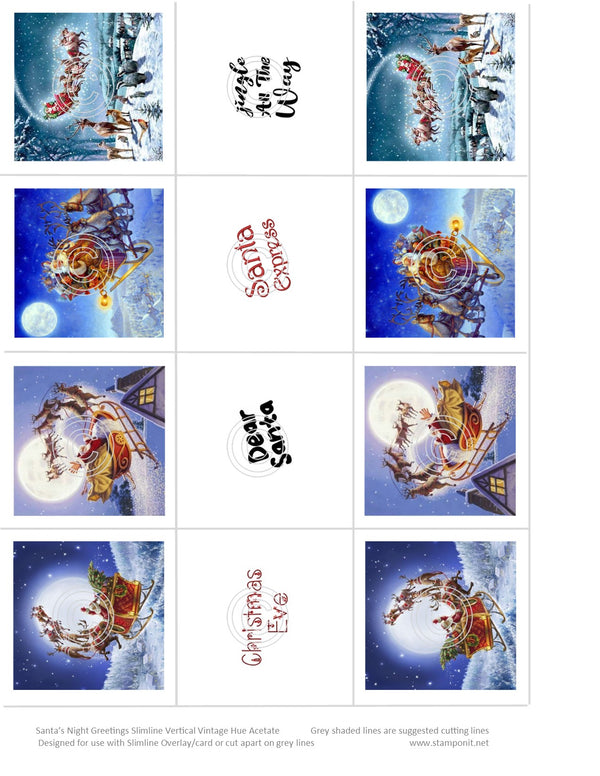 Santa's Night Greetings Slimline Vintage Hue Acetate