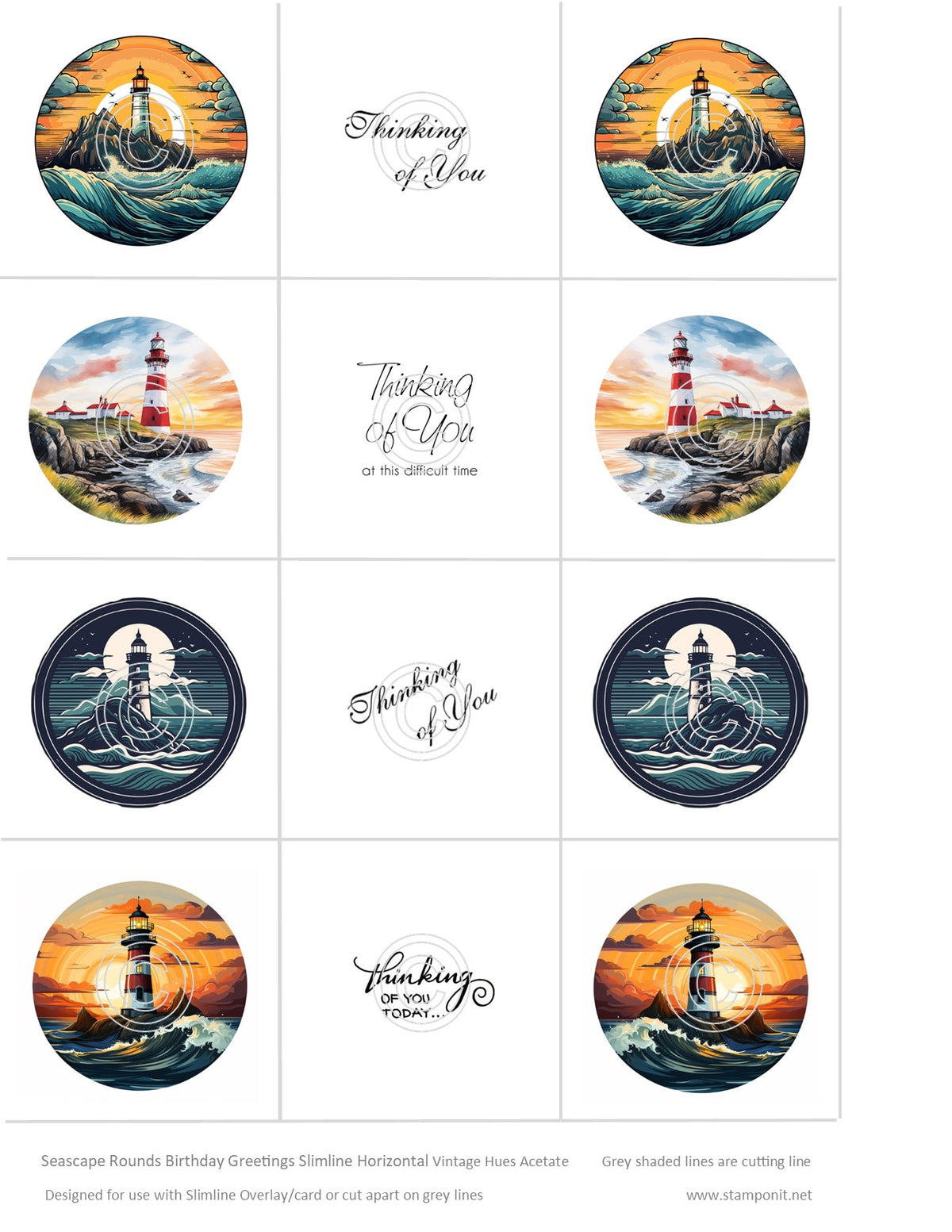 Seascape Rounds Special Thoughts Slimline Vintage Hues Acetate