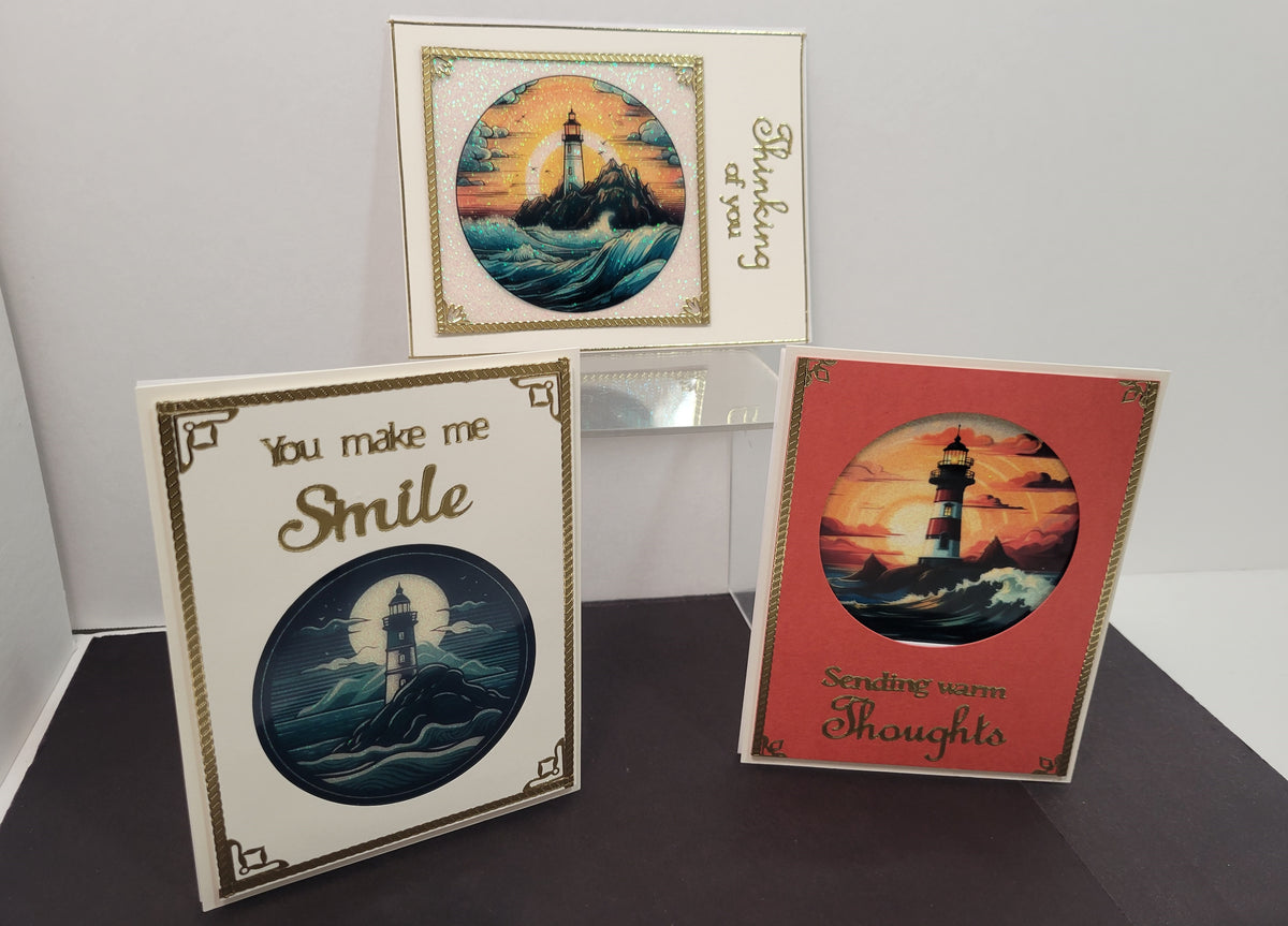 GlitterFilm & Vintage Hues 12 Card Kit Seascape Rounds