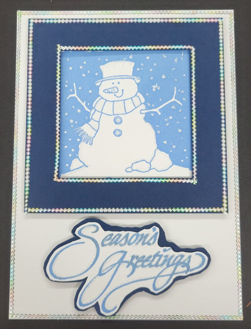 Snowman Block Art Rubber Stamp  ES 30201O