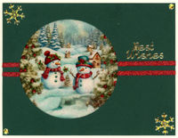 GlitterFilm and Vintage Hue 12 Card Kit Snowmen Rounds with GLITTER