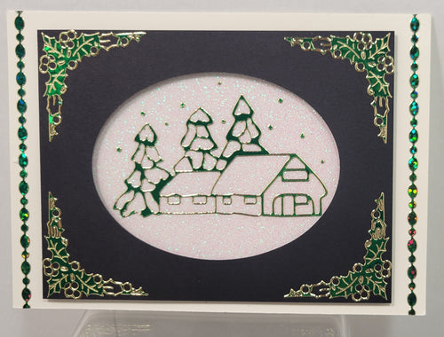 Snowy Cabin Outline Sticker 1.456 (362)