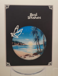 GlitterFilm and Vintage Hue 12 Card Kit Tropical Beach Rounds