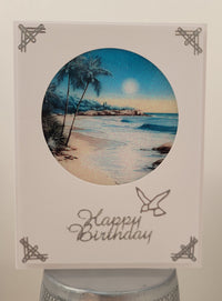 GlitterFilm and Vintage Hue 12 Card Kit Tropical Beach Rounds