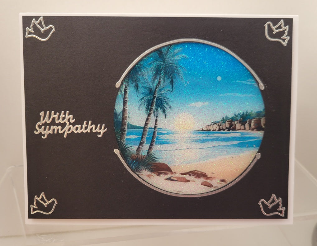 GlitterFilm and Vintage Hue 12 Card Kit Tropical Beach Rounds