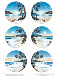 GlitterFilm and Vintage Hue 12 Card Kit Tropical Beach Rounds