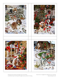 GlitterFilm and Vintage Hue 4 Card Kit Vintage Dog Christmas
