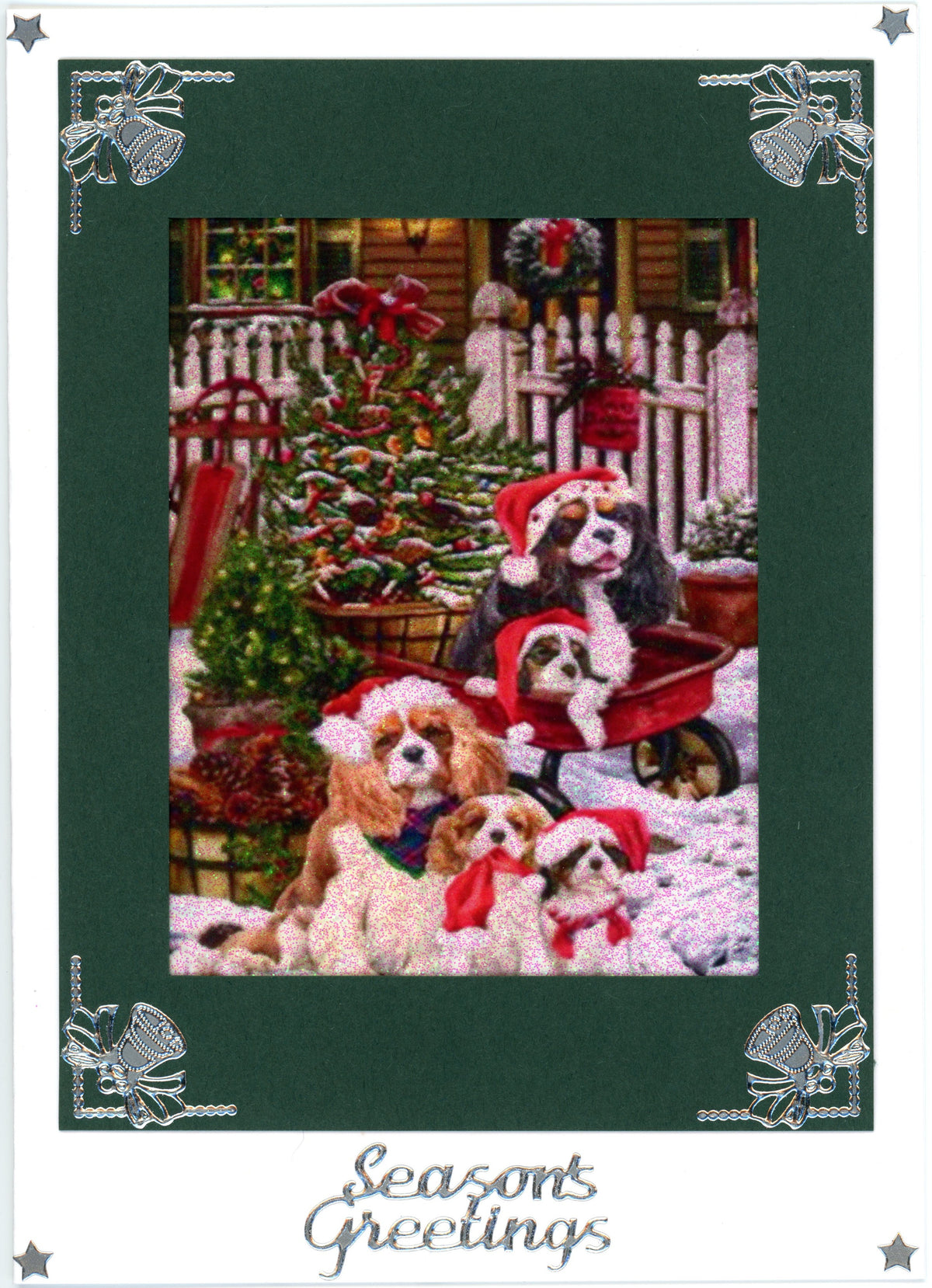 GlitterFilm and Vintage Hue 4 Card Kit Vintage Dog Christmas