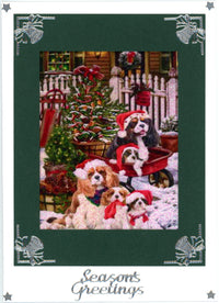 GlitterFilm and Vintage Hue 4 Card Kit Vintage Dog Christmas