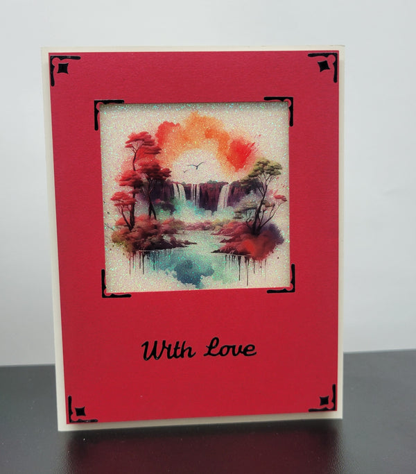 Watercolor Serenity Scenes Squares Vintage Hue Acetate