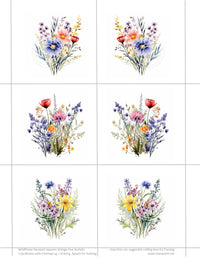 Wildflower Bouquet Squares, Vintage Hue Acetate