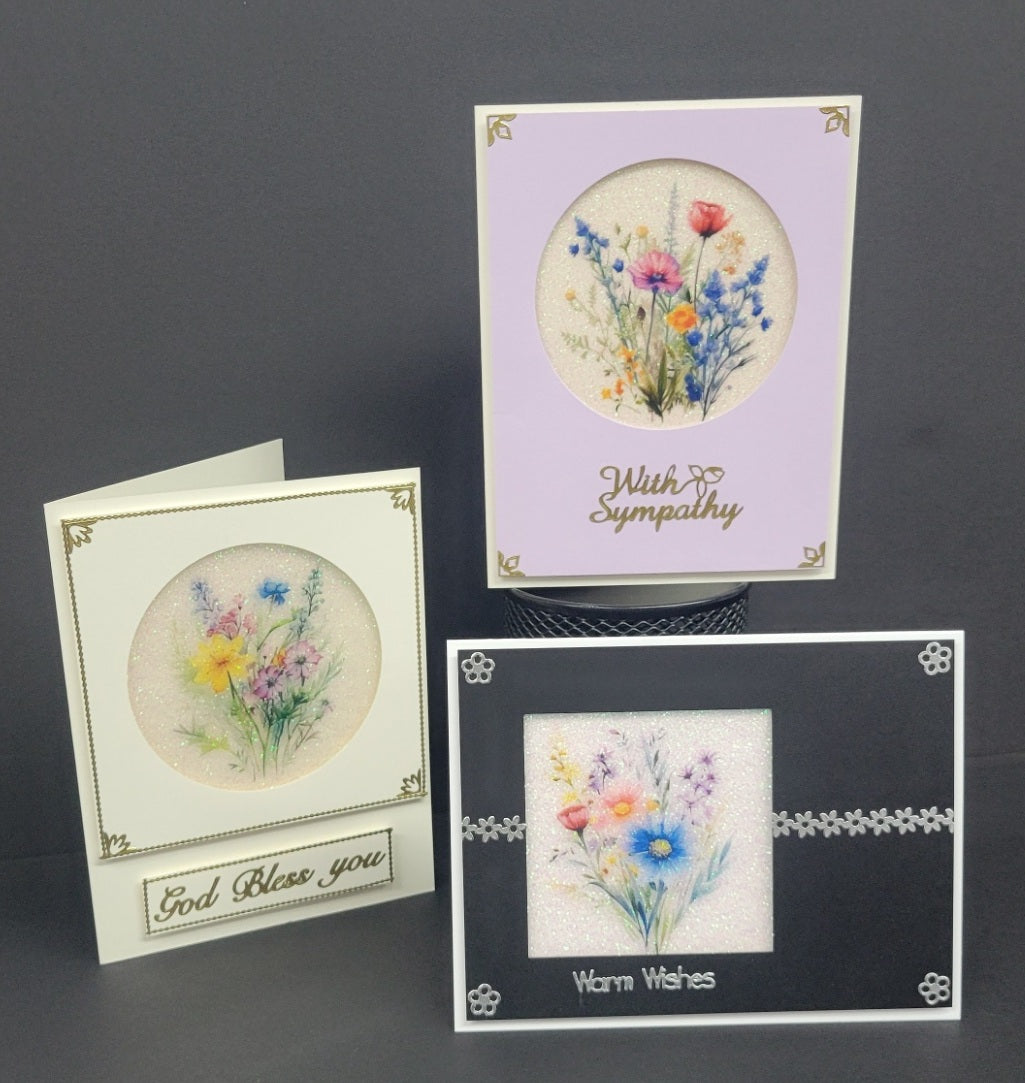 Wildflower Bouquet Squares, Vintage Hue Acetate
