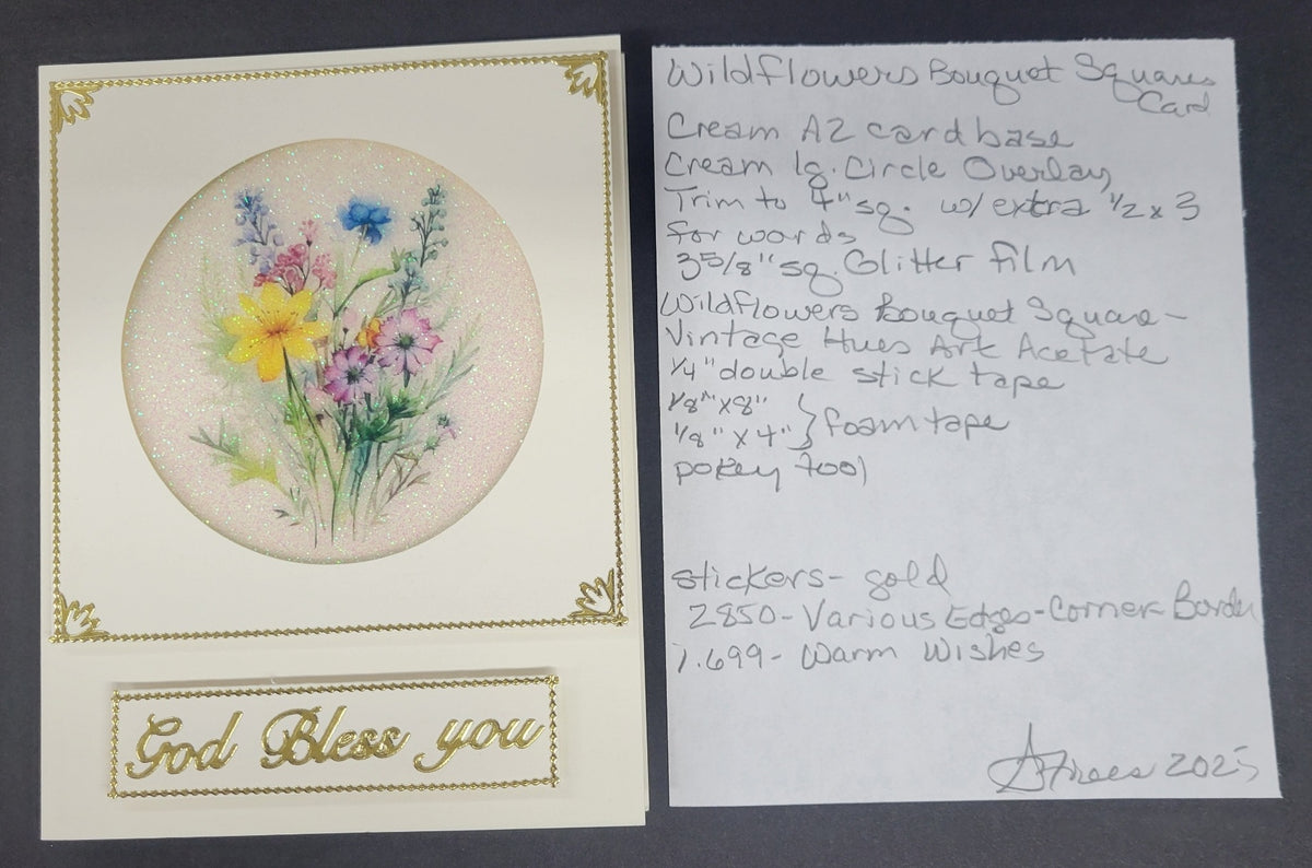 Wildflower Bouquet Squares, Vintage Hue Acetate