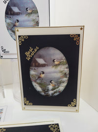 GlitterFilm and Vintage Hue 4 Card Kit Winter Chickadees