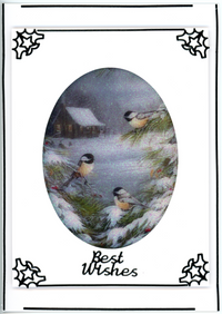 GlitterFilm and Vintage Hue 4 Card Kit Winter Chickadees
