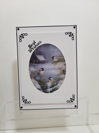 GlitterFilm and Vintage Hue 4 Card Kit Winter Chickadees