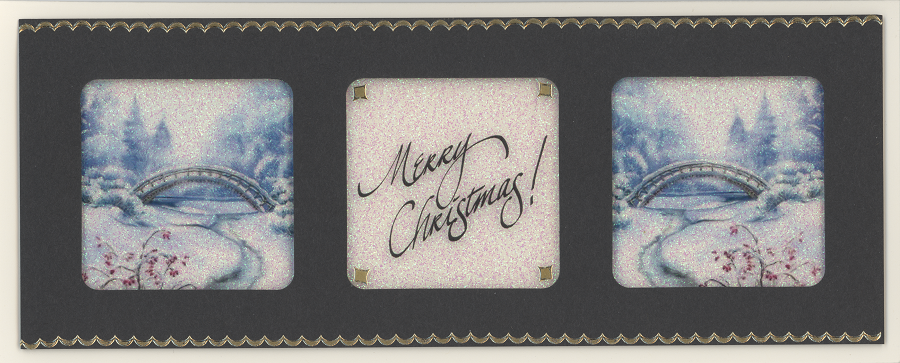 GlitterFilm & Vintage Hues 12 Slimline Card Kit Winter Scenes - Merry Christmas!