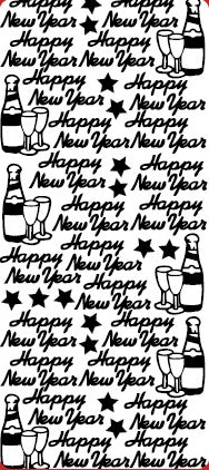 Happy New Year Outline Sticker DD2703