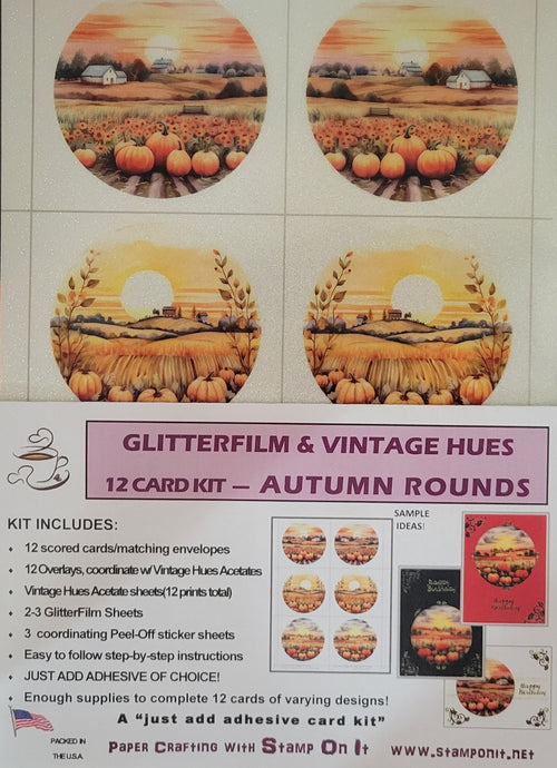 GlitterFilm and Vintage Hues 12 Card Kit Autumn Rounds