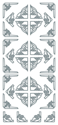 Elegant Flower Corner Outline Sticker  1.353