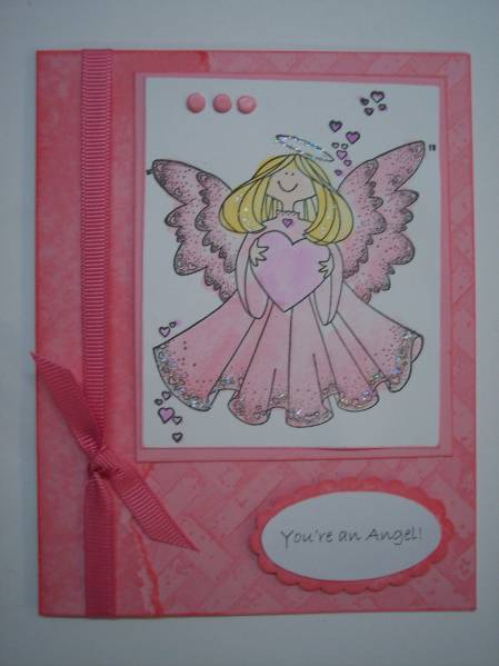 Lg Heart Angel Art Rubber Stamp  ES 10001M