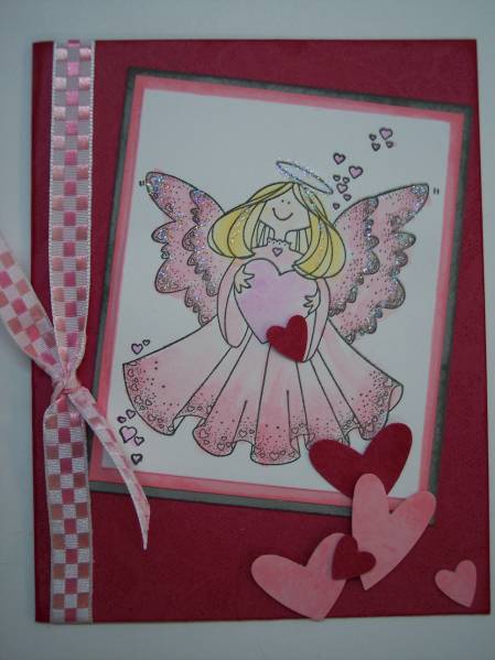 Lg Heart Angel Art Rubber Stamp  ES 10001M