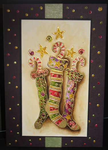 Dancing Stockings Cling Stamp 1418 R