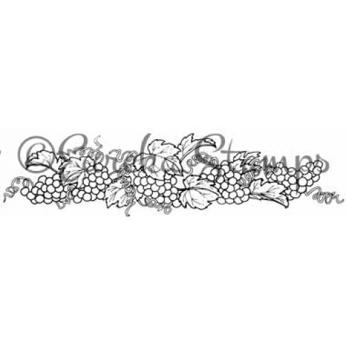 Grape Vine Border Rubber Stamp  16103P