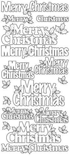 Merry Christmas, various Outline Sticker  1752