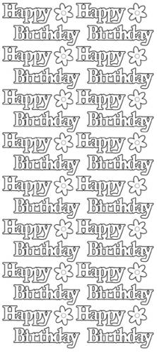 Happy Birthday Text Outline Sticker  1.789 (4845)