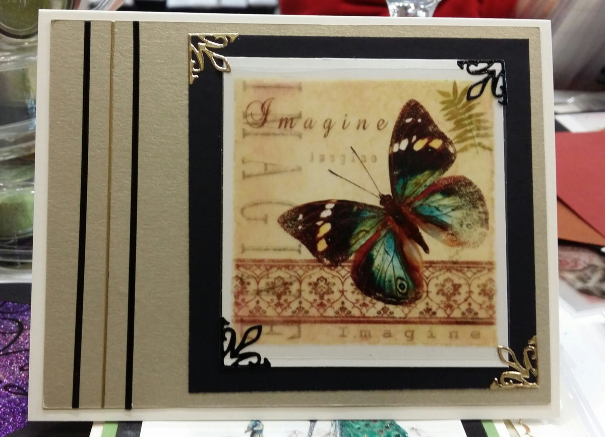 Inspirational Butterfly Squares 1, Vintage Hue Acetate