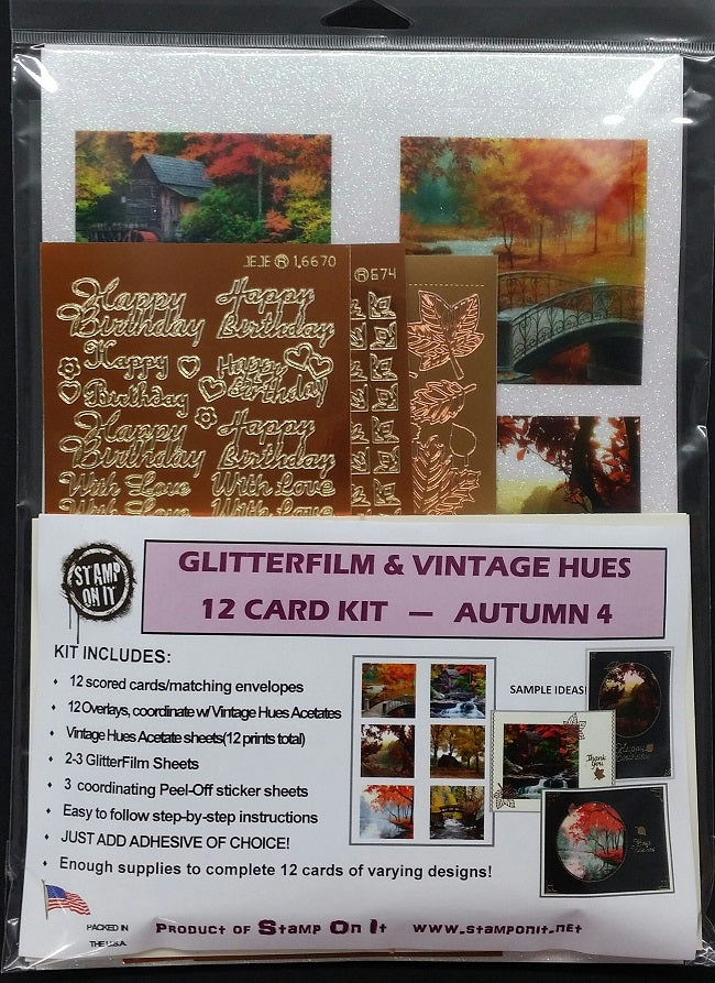 GlitterFilm & Vintage Hues 12 Card Kit Autumn 4