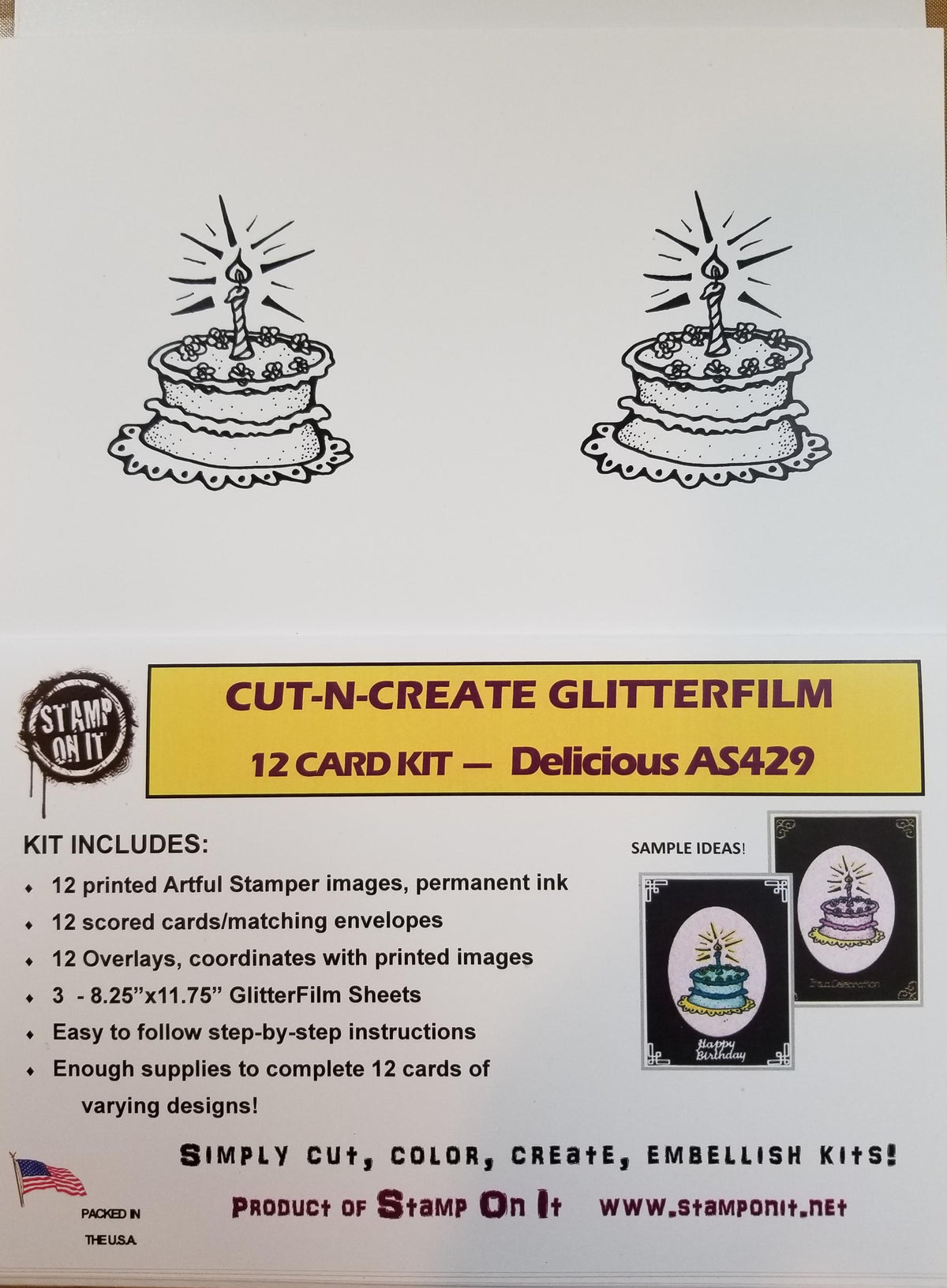 Cut-N-Create GlitterFilm 12 Card Kit Delicious AS429