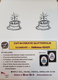 Cut-N-Create GlitterFilm 12 Card Kit Delicious AS429