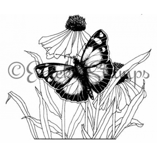 Butterfly & Daisy Flower Stamp ES-20801L
