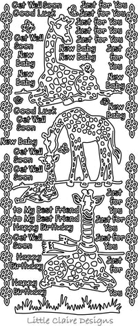 Just for You Giraffes Outline Sticker  2345 (LCD025)
