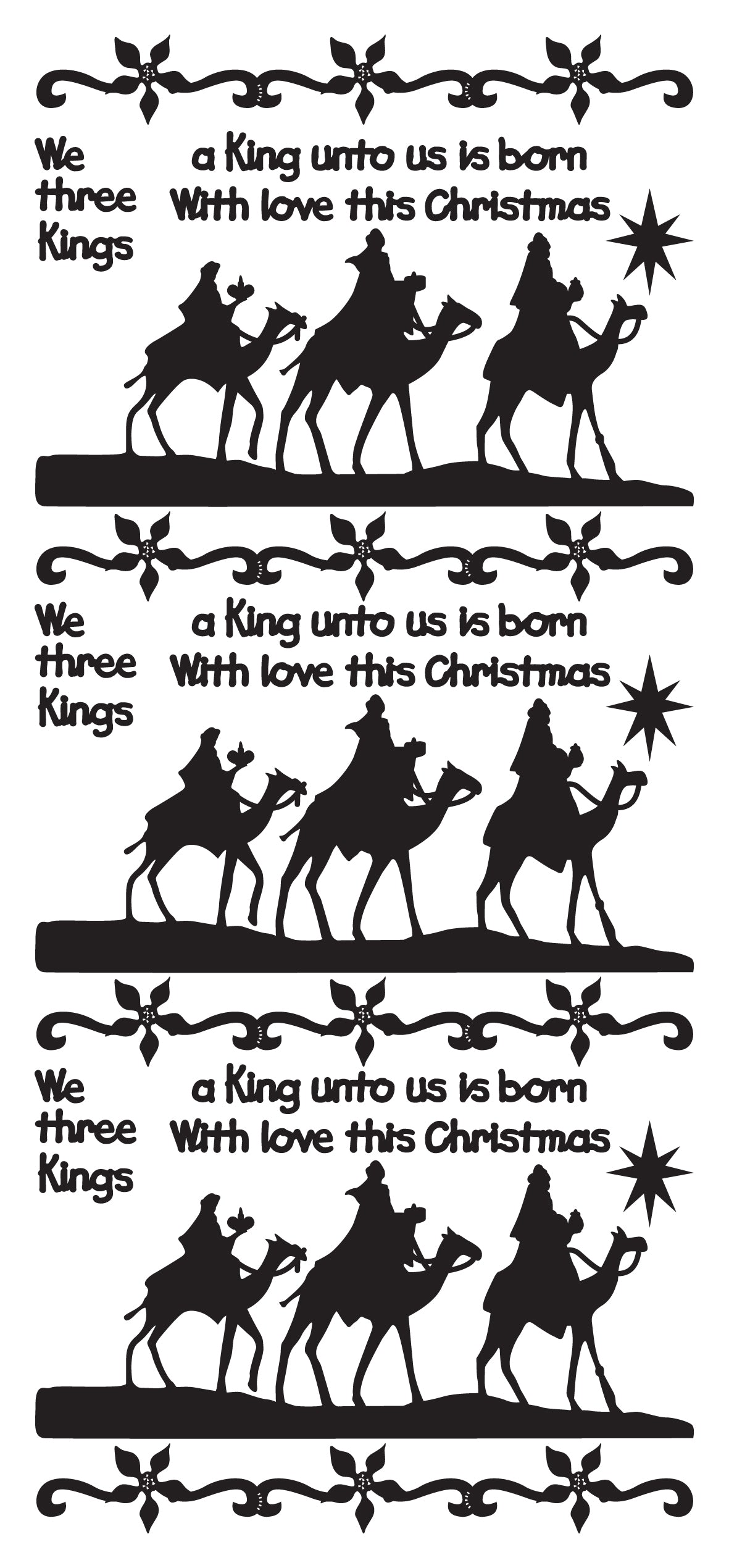 Three Kings Outline Sticker  2484 (LCD030)